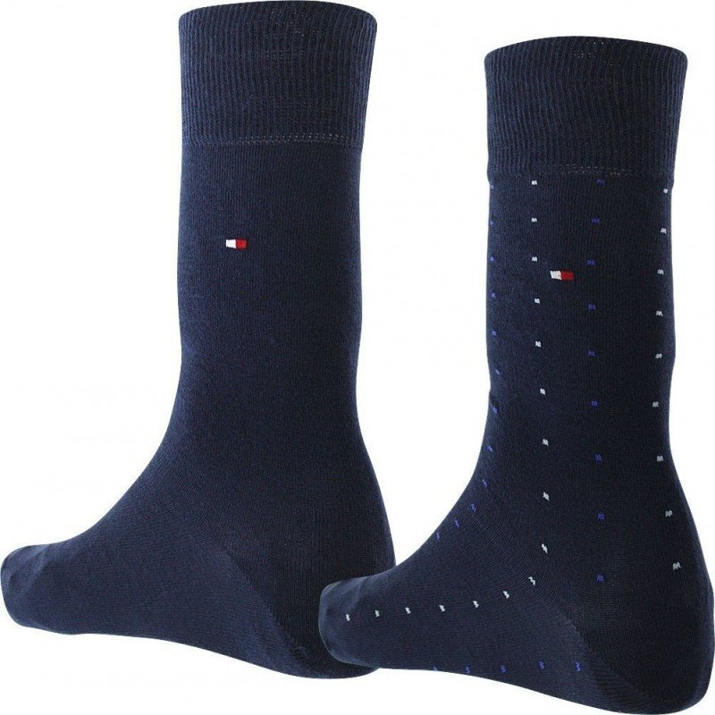 TOMMY HILFIGER Lot de 2 paires de Chaussettes Homme Coton DOT Original