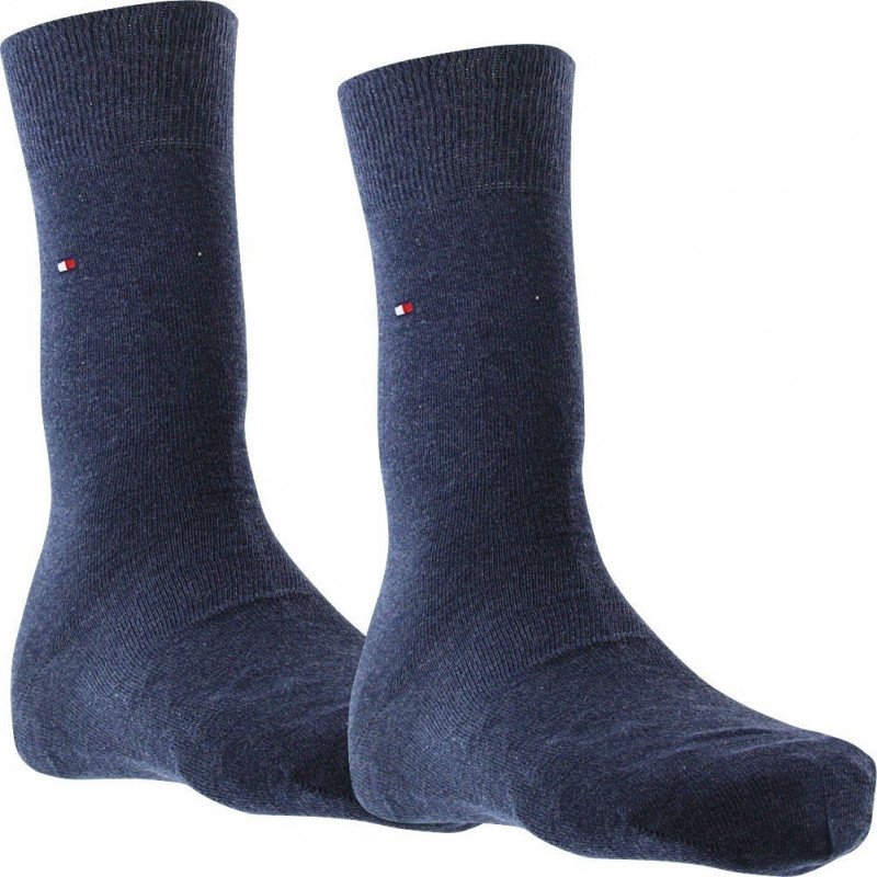 TOMMY HILFIGER Lot de 2 paires de Chaussettes Homme Coton CLASSIC Jeans