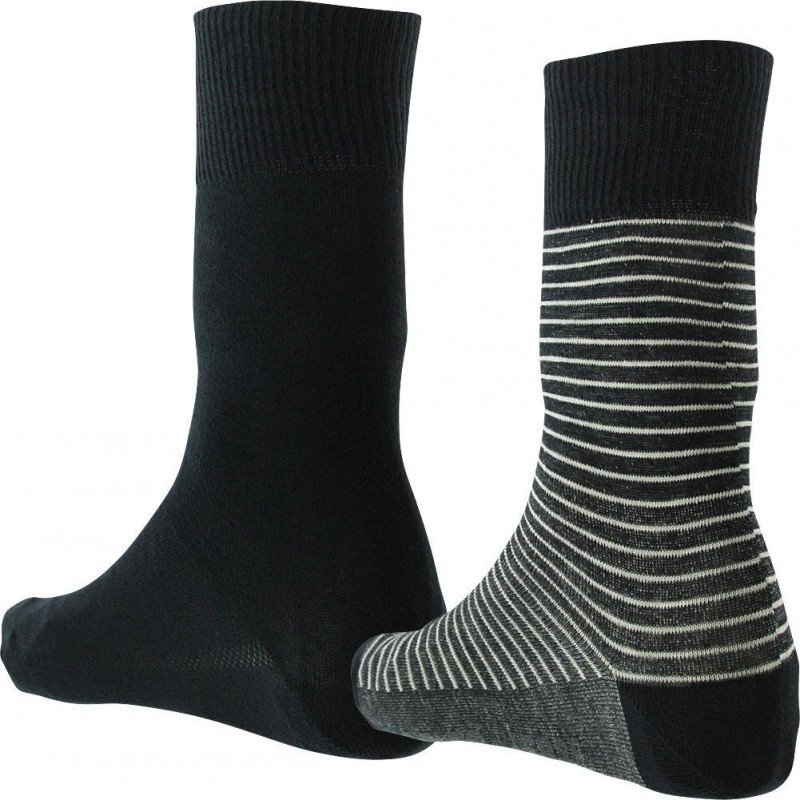 LOT DE 2 Chaussettes Chaussettes Homme STRIPE Noir et Gris