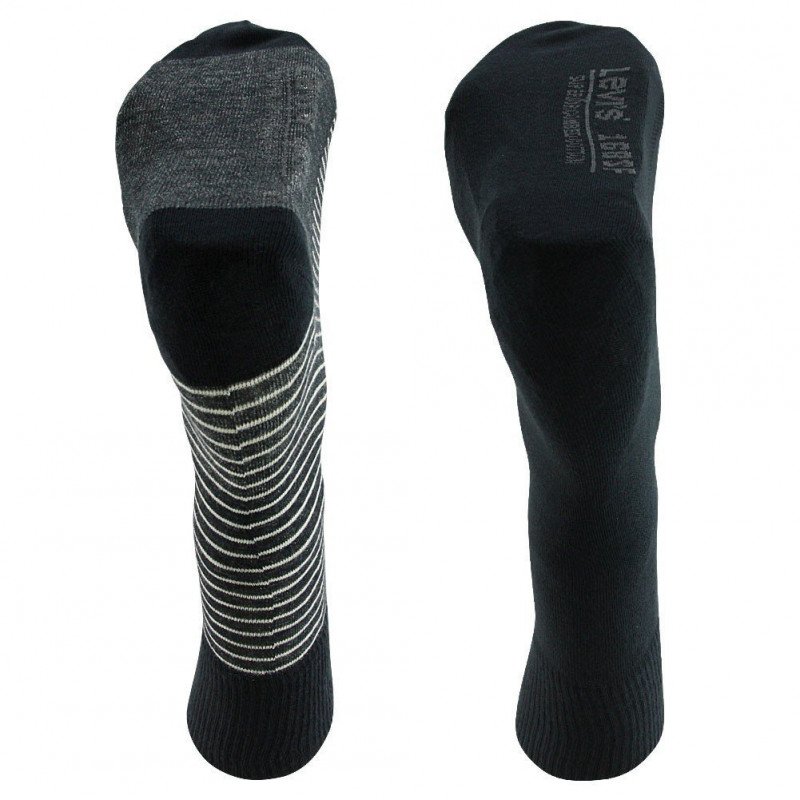 LOT DE 2 Chaussettes Chaussettes Homme STRIPE Noir et Gris