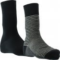 LOT DE 2 Chaussettes Chaussettes Homme STRIPE Noir et Gris