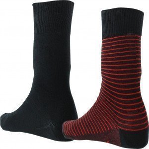 LEVI'S 2 paires de Chaussettes Homme Coton STRIPE Rouge Noir