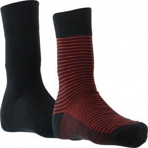 LEVI'S Lot de 2 paires de Chaussettes Homme Coton STRIPE Rouge Noir