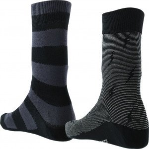 LEVI'S 2 paires de Chaussettes Homme Coton STRIPELIGHTING Noir