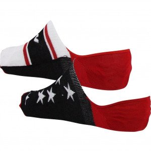 PULL IN 2 paires Socquettes Mixte Coton FLAGBLACK Noir Rouge Bc