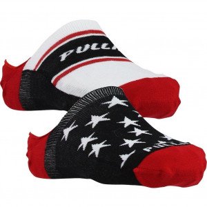 PULL IN 2 paires Socquettes Mixte Coton FLAGBLACK Noir Rouge Bc