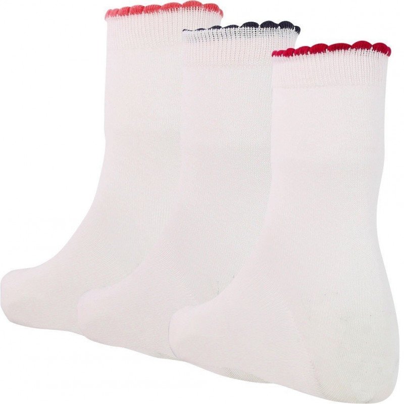 TWINDAY Lot de 3 paires de Chaussettes Fille Coton CAPETINE Rose pâle