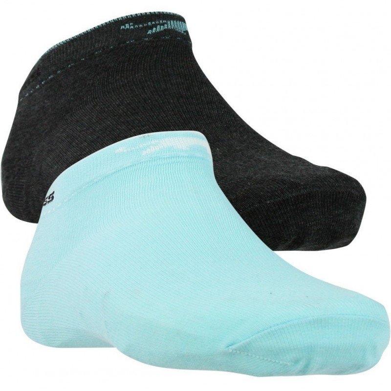 AIRNESS Lot de 2 paires de Socquettes Fille Coton PANTHERE Anthracite Cyan