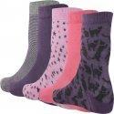 TWINDAY Lot de 5 paires de Chaussettes Fille Coton MAGICCAT Rose Violet Gris