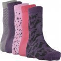 TWINDAY Lot de 5 paires de Chaussettes Fille Coton MAGICCAT Rose Violet Gris