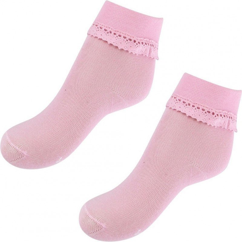 LOT DE 2 Socquettes Chaussettes Fille REVERSDENTELLE Rose et Chair