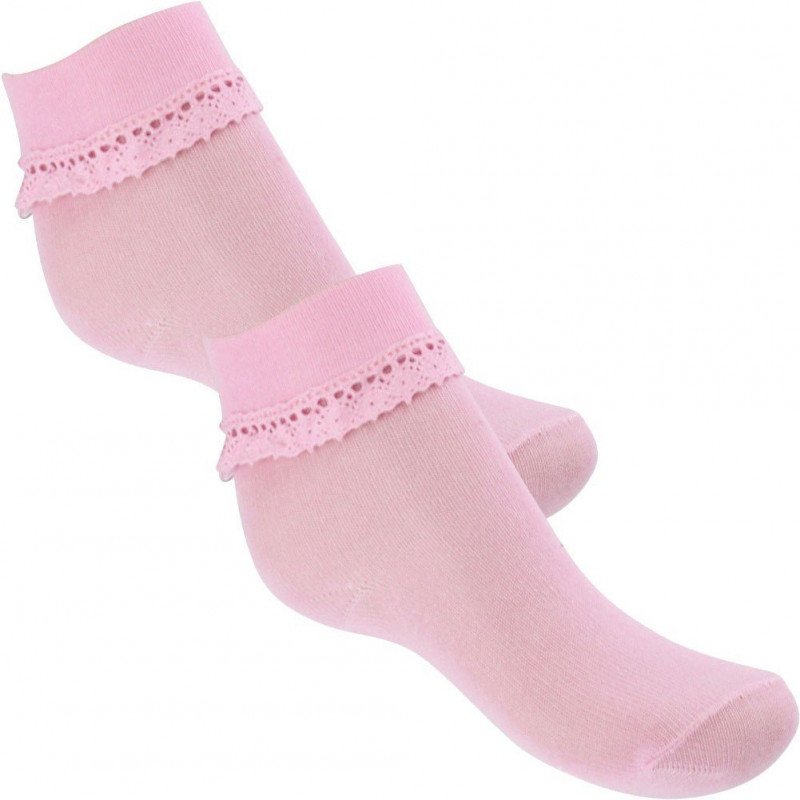 LOT DE 2 Socquettes Chaussettes Fille REVERSDENTELLE Rose et Chair