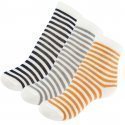 TWINDAY Lot de 3 paires de Chaussettes Bébé Garçon Coton LESRAYURES Blanc Gris Orange