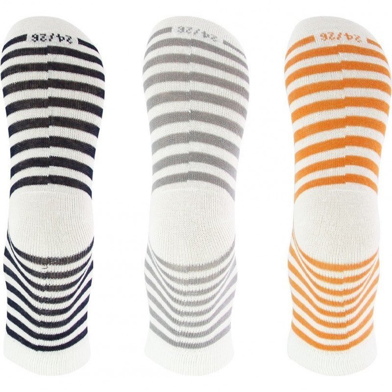 TWINDAY Lot de 3 paires de Chaussettes Bébé Garçon Coton LESRAYURES Blanc Gris Orange