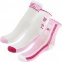 LOT DE 3 Chaussettes Chaussettes Fille SPORTY Rose et Blanc