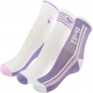 TWINDAY 3 paires Chaussettes Bébé Fille Coton SPORTY Violet Blanc