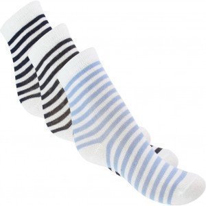 TWINDAY Lot de 3 paires de Chaussettes Bébé Garçon Coton LESRAYURES Blanc Bleu