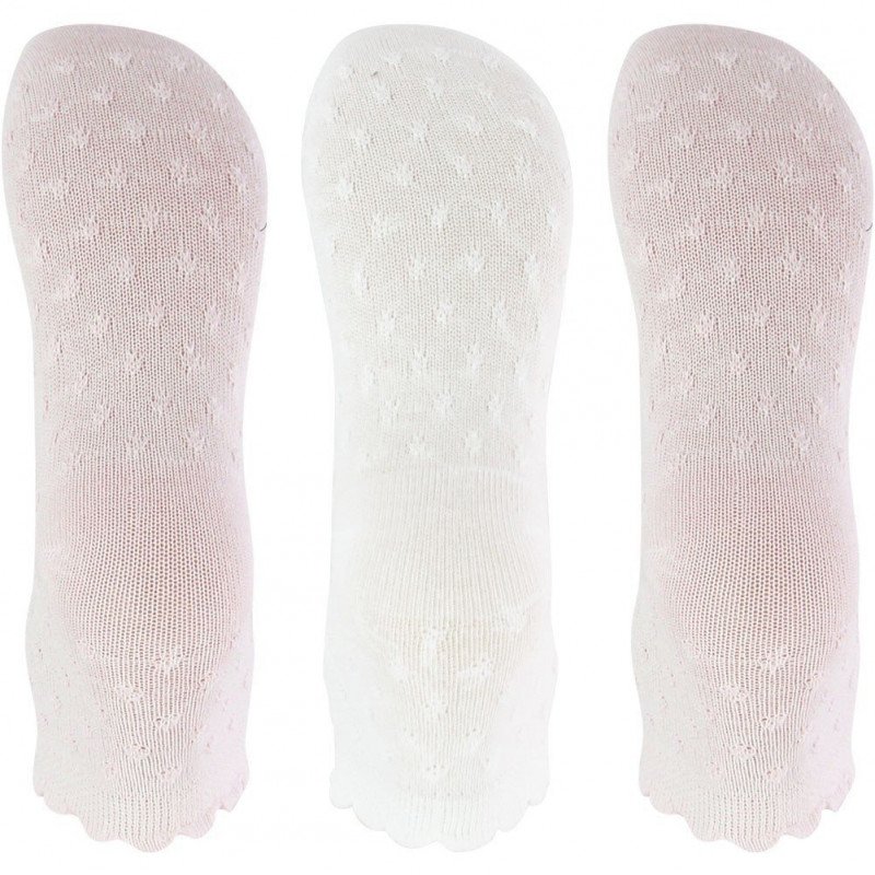 TWINDAY 3 paires Chaussettes Bébé Fille Coton UNIEPOIS Rose Blanc