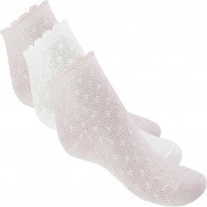 TWINDAY 3 paires Chaussettes Bébé Fille Coton UNIEPOIS Rose Blanc