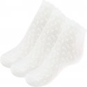 TWINDAY Lot de 3 paires de Chaussettes Bébé Fille Coton UNIEPOIS Blanc
