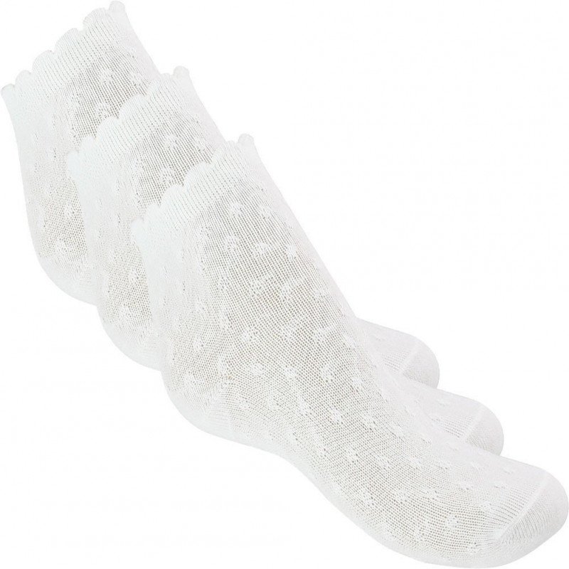 TWINDAY Lot de 3 paires de Chaussettes Bébé Fille Coton UNIEPOIS Blanc