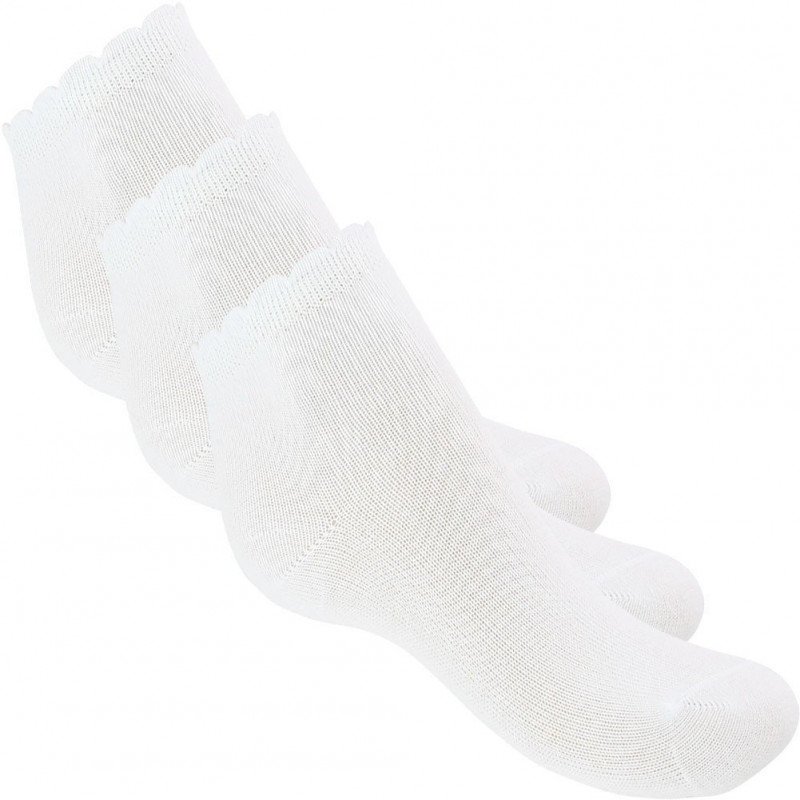 LOT DE 3 Socquettes Chaussettes Fille BORDCAPETINE Blanc et Uni