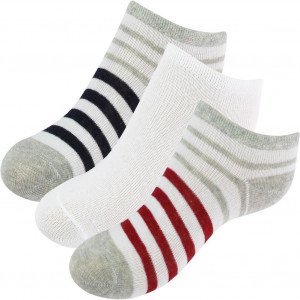 TWINDAY 3 paires Socquettes Bébé Coton RIENQUEDERAYURE Bc Gr Rge
