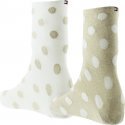 LOT DE 2 Chaussettes Chaussettes Femme LUREXDOT Blanc et Or