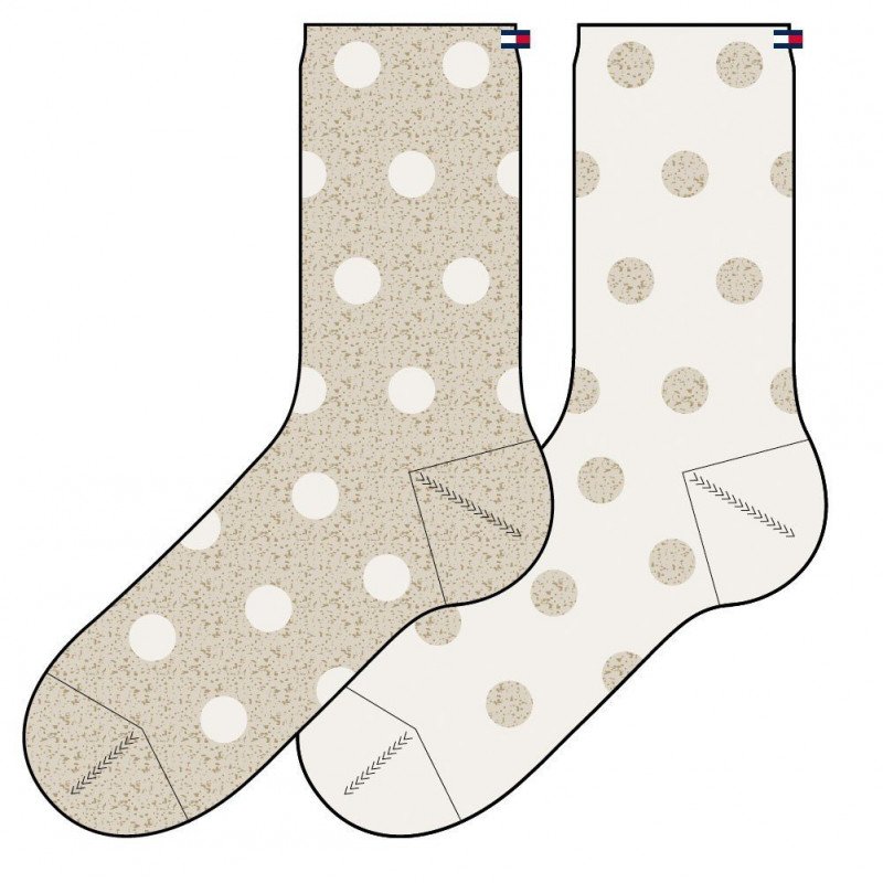 LOT DE 2 Chaussettes Chaussettes Femme LUREXDOT Blanc et Or