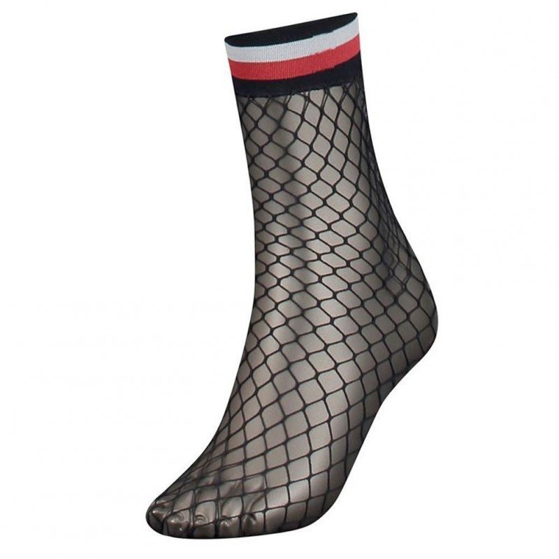 TOMMY HILFIGER Chaussettes Femme Résille FISHNET Midnight Blue