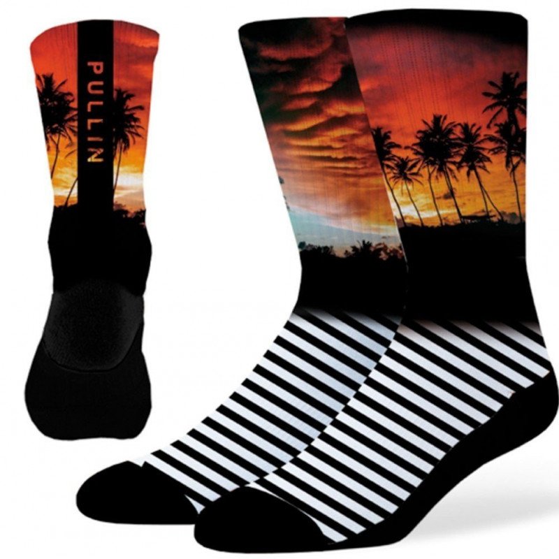 Chaussettes Hautes Mixte LONGKOKOMO Noir et Rouge