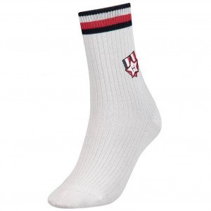TOMMY HILFIGER Chaussettes Femme Coton LOVEPATCHES Blanc