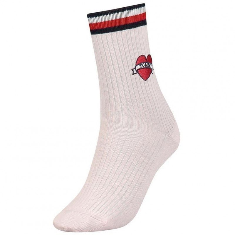 TOMMY HILFIGER Chaussettes Femme Coton LOVEPATCHES Rose pâle