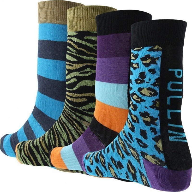 LOT DE 4 Chaussettes Chaussettes Mixte PACK26 Bleu et Kaki