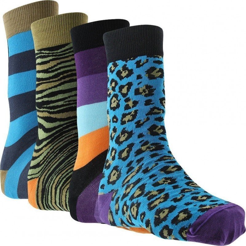 LOT DE 4 Chaussettes Chaussettes Mixte PACK26 Bleu et Kaki