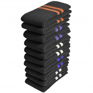 TWINDAY Lot de 10 paires de Chaussettes Homme Coton SPORT Noir