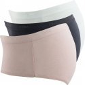 DIM Lot de 3 Boxers Femme Coton ECODIM Gris granite Rose meringue Blanc