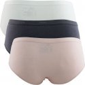 DIM Lot de 3 Boxers Femme Coton ECODIM Gris granite Rose meringue Blanc