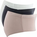 DIM Lot de 3 Boxers Femme Coton ECODIM Gris granite Rose meringue Blanc