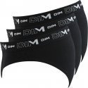 DIM Lot de 3 Slips Homme Coton STRETCH Noir