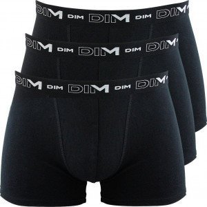 DIM Lot de 3 Boxers Homme Coton STRETCH Noir