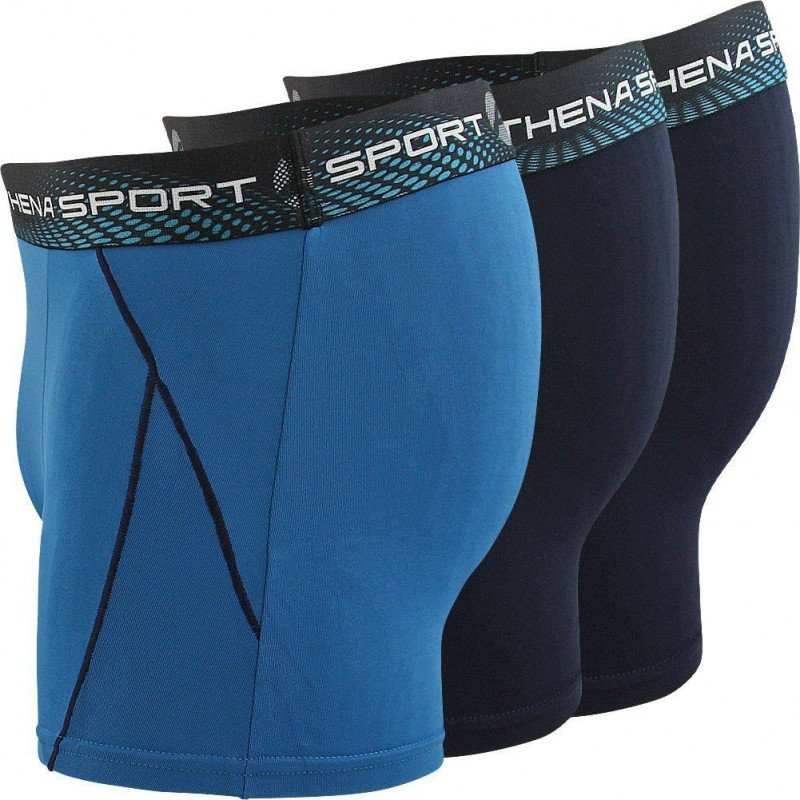 ATHENA Lot de 3 Boxers Homme Microfibre TRAINING Marine bleu