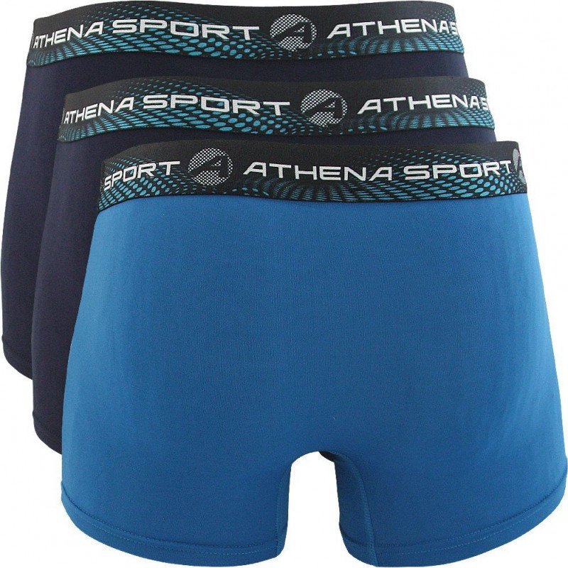 ATHENA Lot de 3 Boxers Homme Microfibre TRAINING Marine bleu