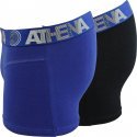 LOT DE 2 Boxer Sous-vêtements Homme ENDURANCE 24H Noir et Bleu