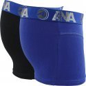 ATHENA Lot de 2 Boxers Homme Coton ENDURANCE 24H Noir Bleu