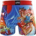 FREEGUN Boxer Homme Microfibre POW Bleu Rouge STREET FIGHTER