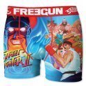 FREEGUN Boxer Homme Microfibre POW Bleu Rouge STREET FIGHTER