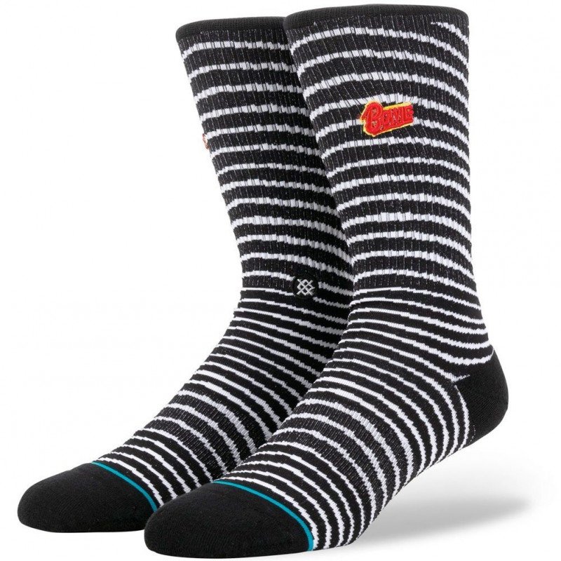 STANCE Chaussettes Mixte  Microcoton BLACKSTAR Noir Blanc BOWIE