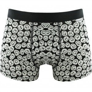 HAPPY SOCKS Boxer Homme Coton TWISTEDSMILE Noir Blanc