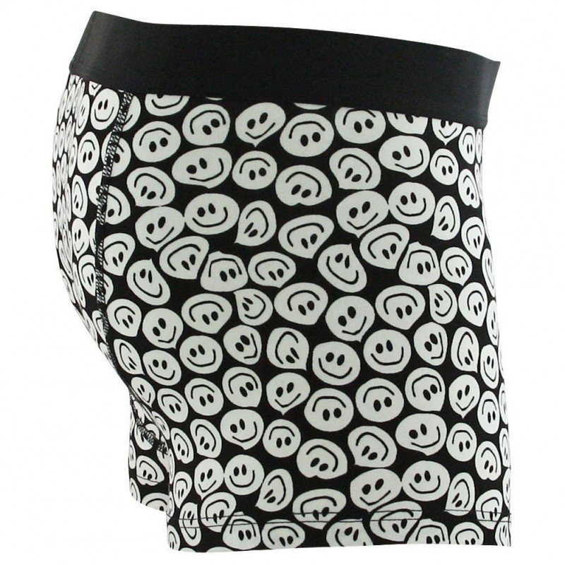 HAPPY SOCKS Boxer Homme Coton TWISTEDSMILE Noir Blanc